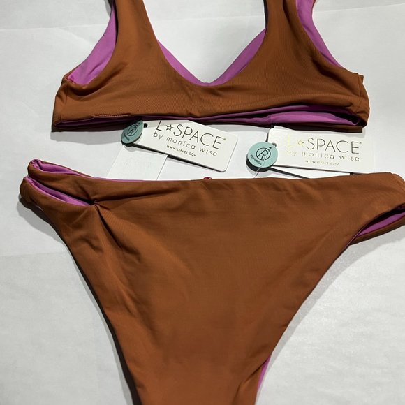L'Space One Wave Reversible Bikini Top Size XS & Breakers Bikini Bottoms Size XS - Picture 4 of 5